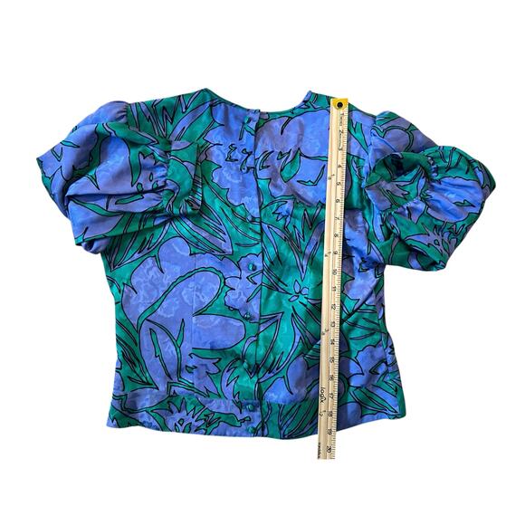 Vintage Rare 100% Silk Tropical Floral 2 Piece Skirt Set Size 6 Made in Korea - Picture 6 of 11